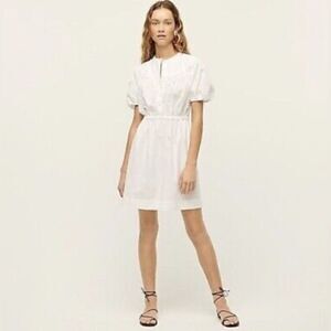 J Crew Puff Sleeve Cotton Poplin Shirtdress